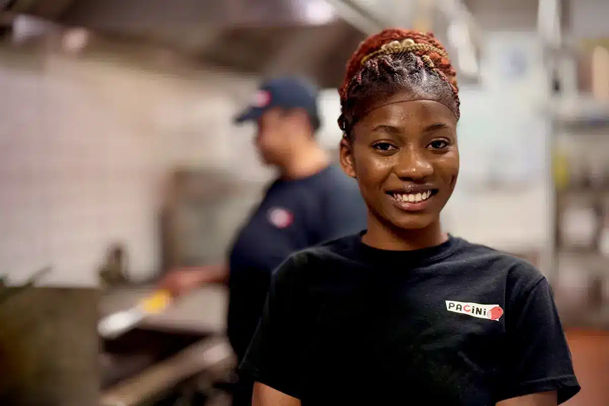 PACINI employees working in the kitchen.